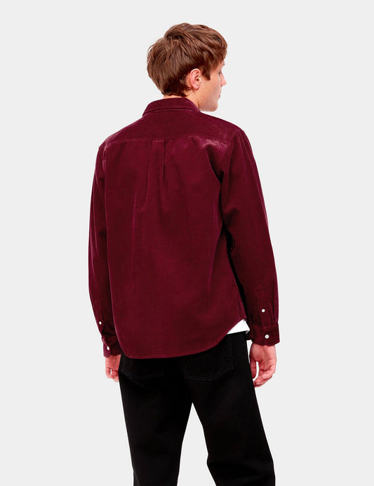 Chemise Madison en velours côtelé - Bourgogne/Noir Corvina