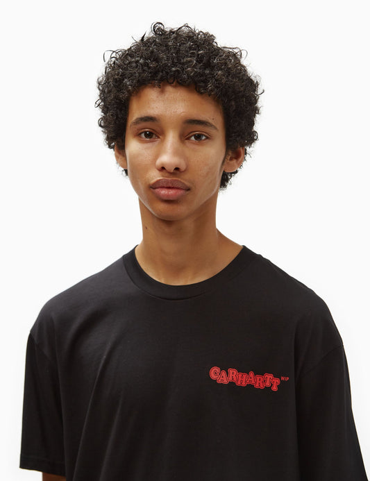 T-shirt Fast Food (ample) - Noir/Rouge