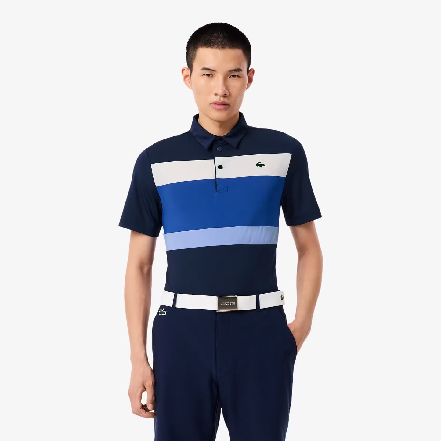 Regular Fit Golf-Polohemd mit Farbblock-Design