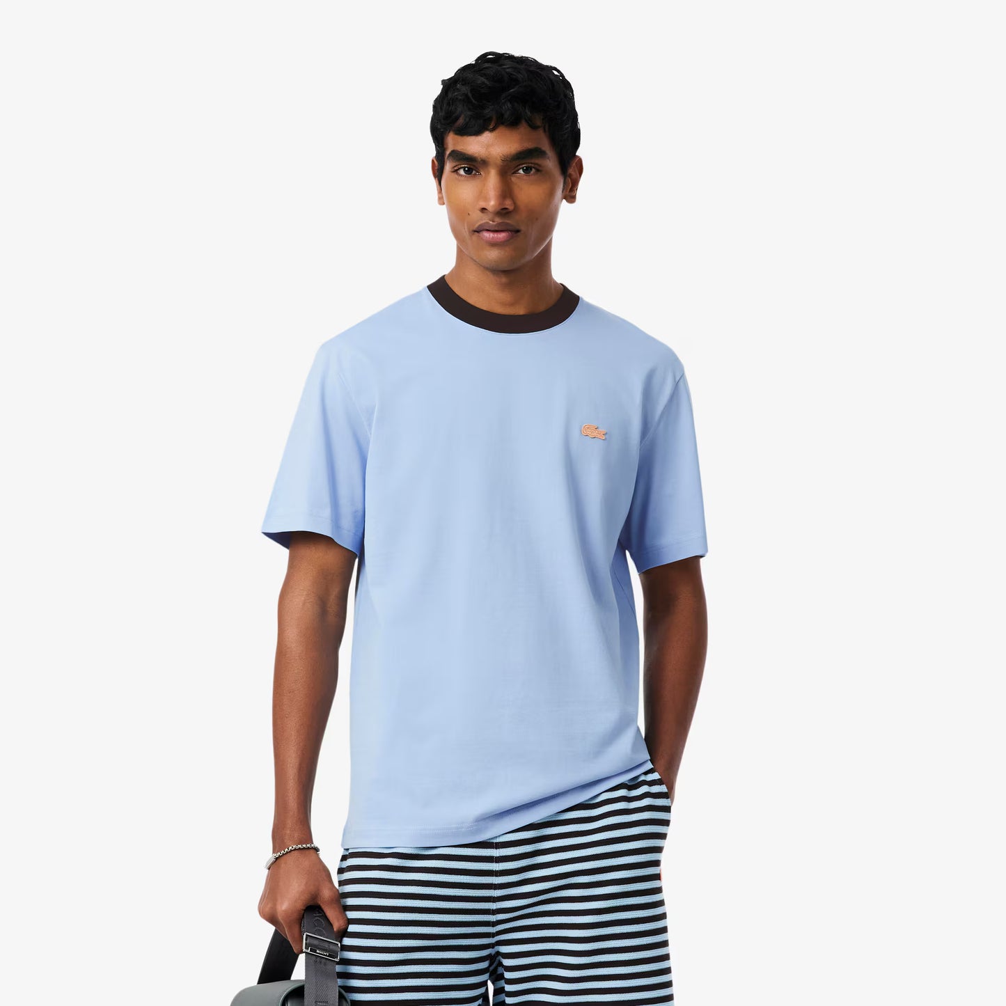 T-Shirt aus Baumwolle im Colour-Block-Design und klassischer Passform