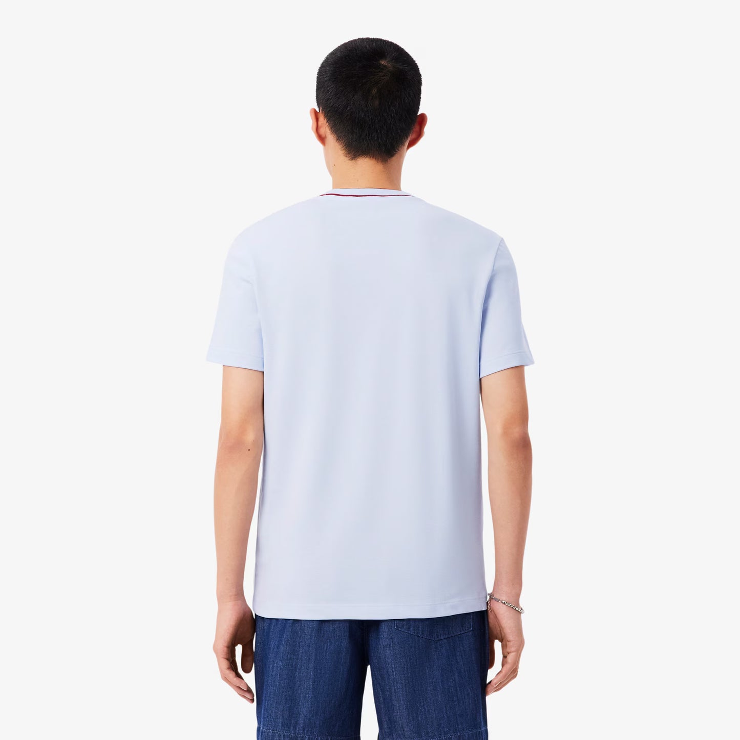Stretch Pique Stripe Collar T-shirt