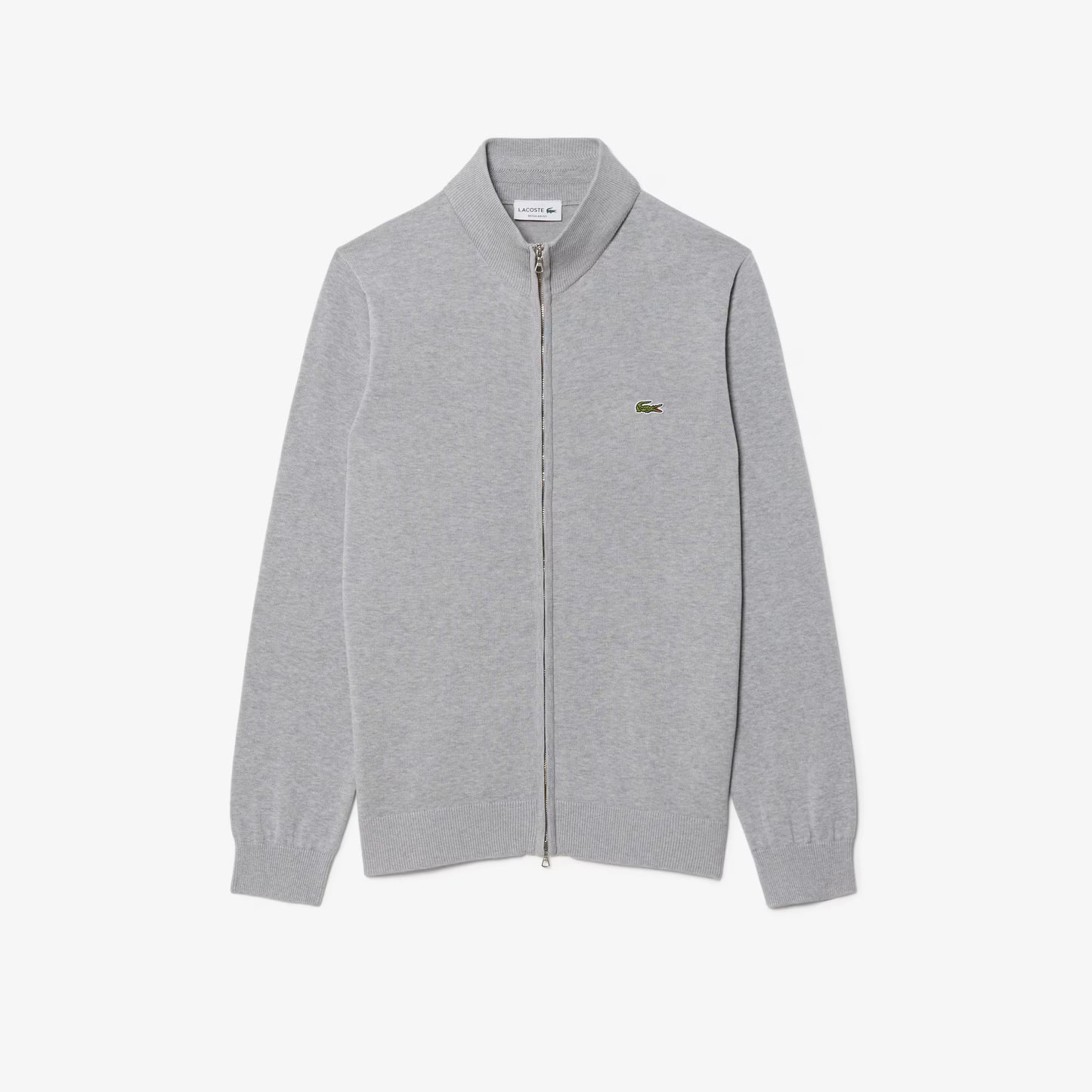 Zipped High Neck Cotton Sweater