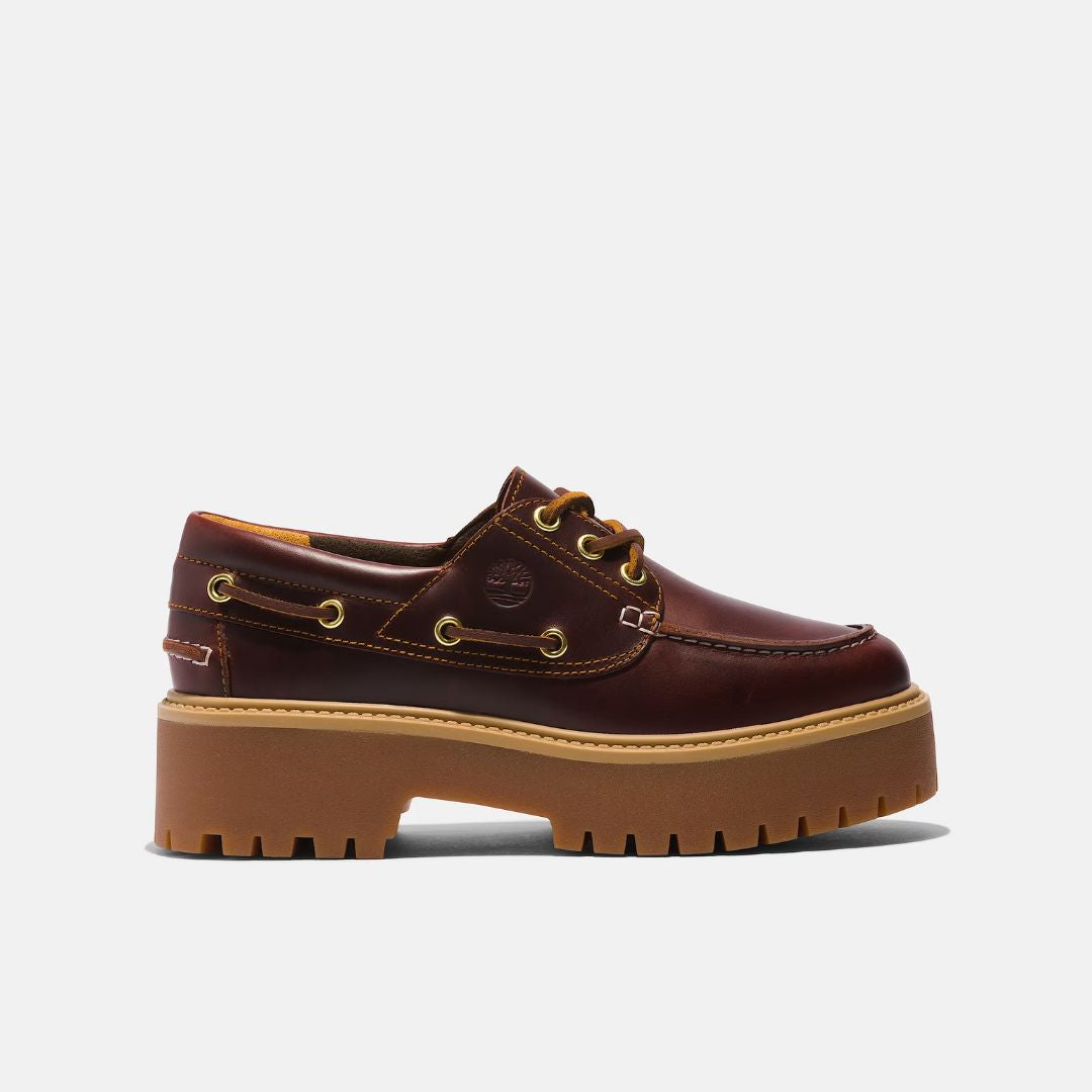Stone Street Platform Boat Shoe Dark Brown