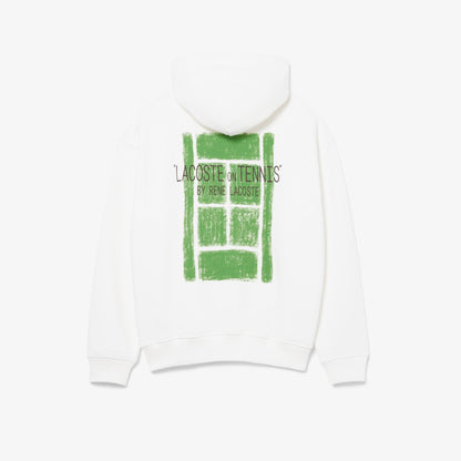 Fleece-Kapuzenpullover mit Allover-Print