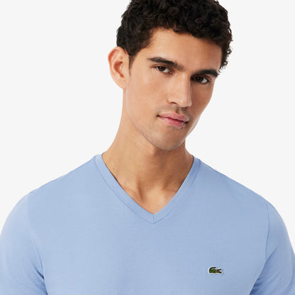 Leichtes Pima Baumwoll-V-Neck T-Shirt