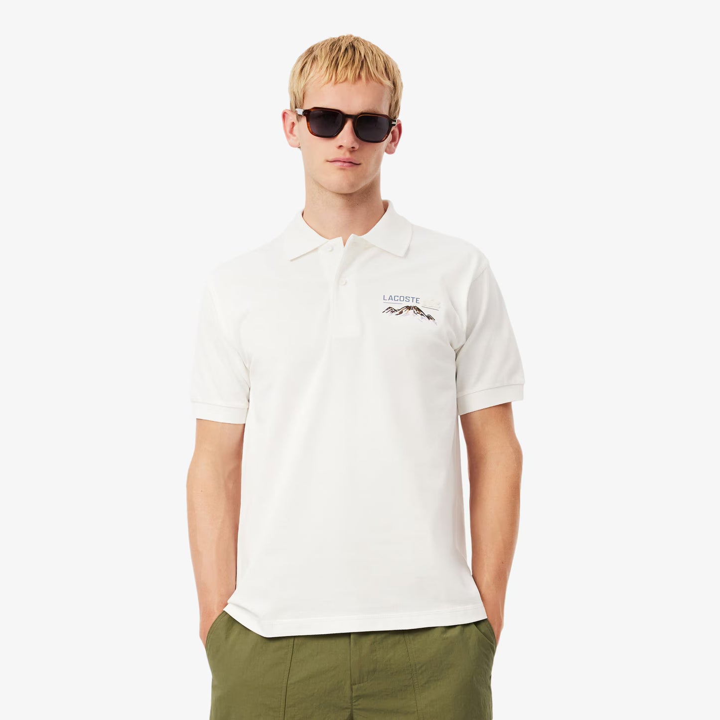 Classic Fit Embroidered Motif Pique Polo Shirt