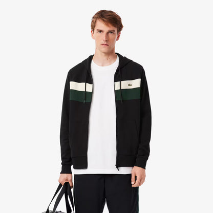 Kapuzenpullover mit Reißverschluss und Farbblock-Design