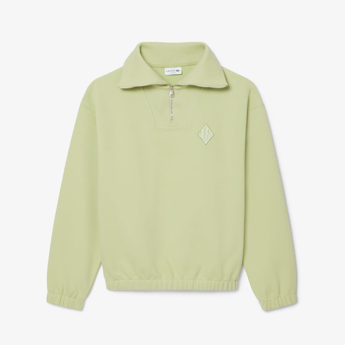 Sweat-shirt en piqué à col zippé ample