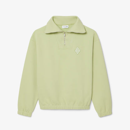 Sweat-shirt en piqué à col zippé ample