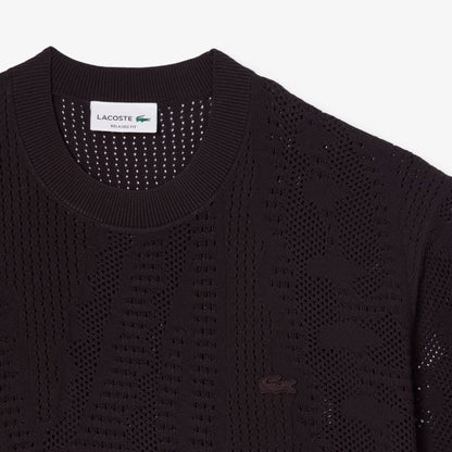 Relaxed Fit Short Sleeved Printed Sweater