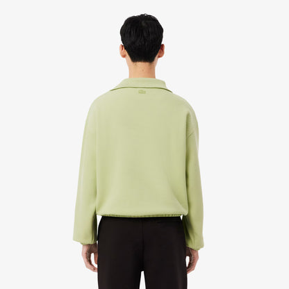 Sweat-shirt en piqué à col zippé ample