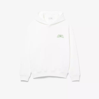 Fleece-Kapuzenpullover mit Allover-Print