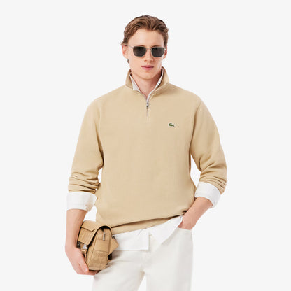 Interlock-Sweatshirt mit hohem Kragen und Reißverschluss