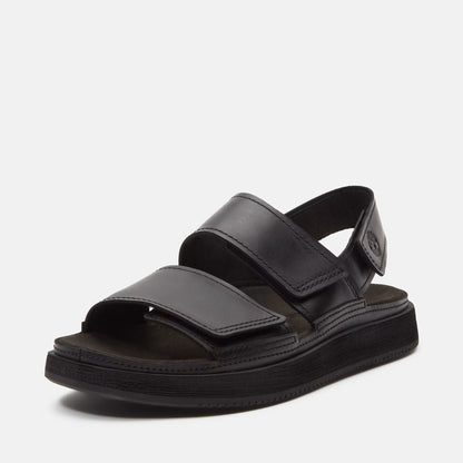 Casco Cove Sandal with Heel Strap Black Full-Grain Leather