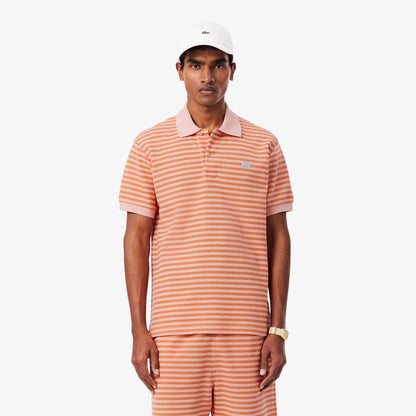 Classic Fit Textured Striped Polo Shirt