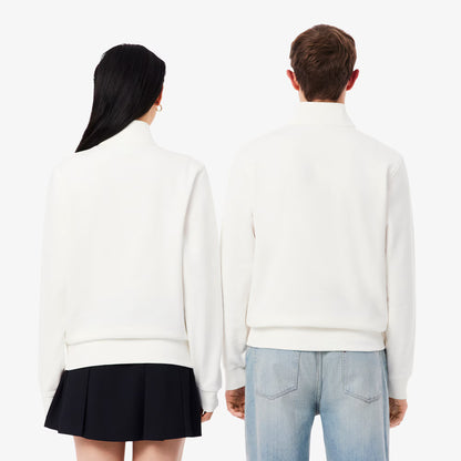 High Neck Embossed Zipped Sweatshirt