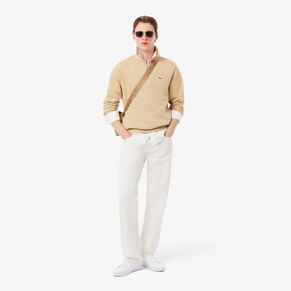 Interlock-Sweatshirt mit hohem Kragen und Reißverschluss