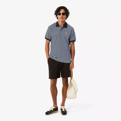 Classic Fit Textured Striped Polo Shirt