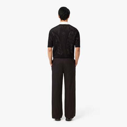 Pantalon de costume rayé en coton coupe droite