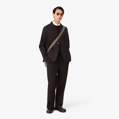 Pantalon de costume rayé en coton coupe droite