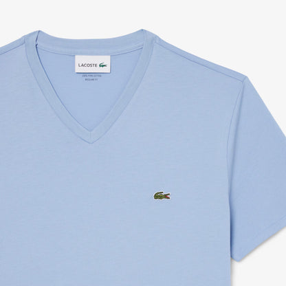 Leichtes Pima Baumwoll-V-Neck T-Shirt