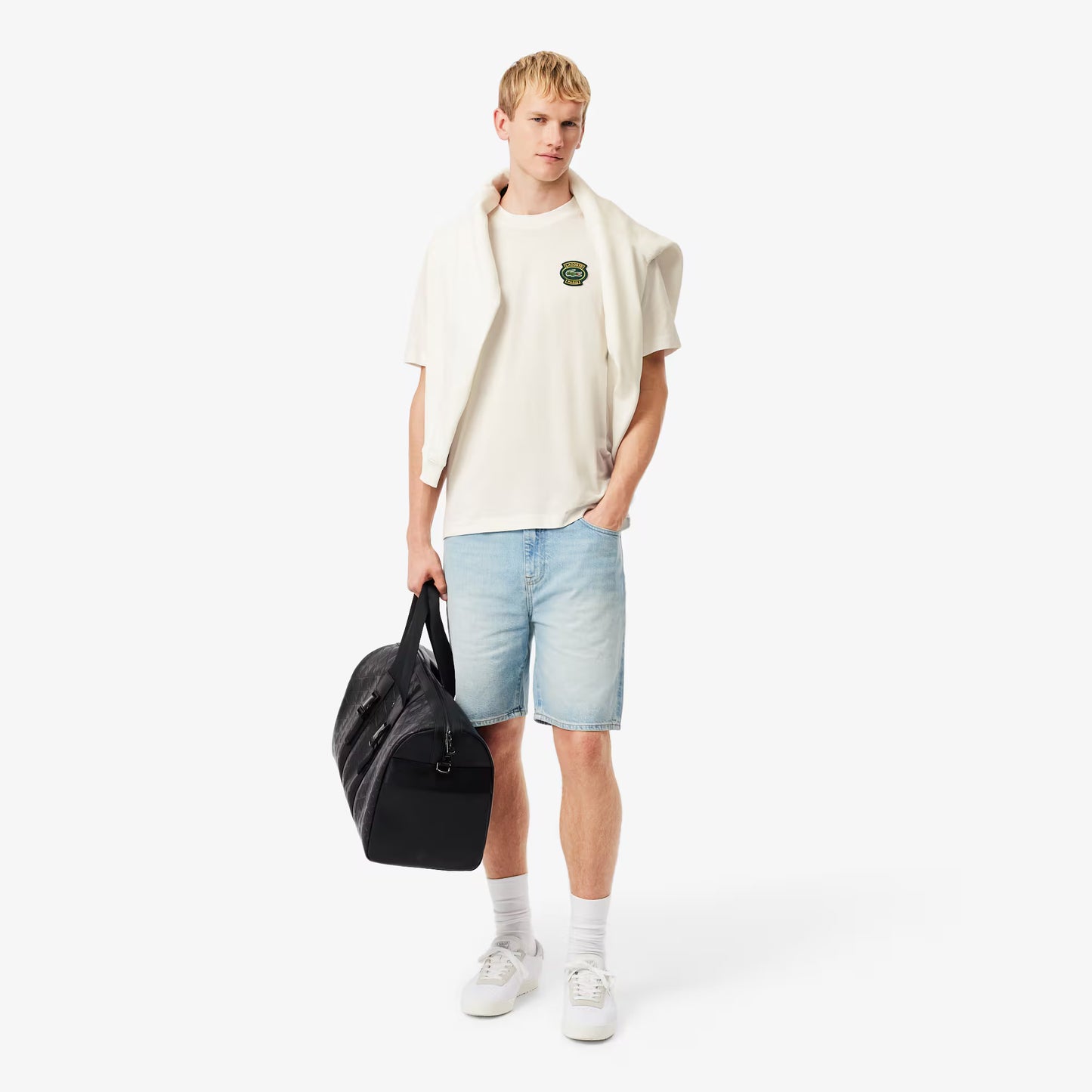 Baumwoll-T-Shirt mit Abzeichen