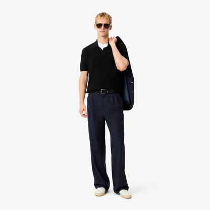 Baumwollmischung Pullover mit offenem Polokragen