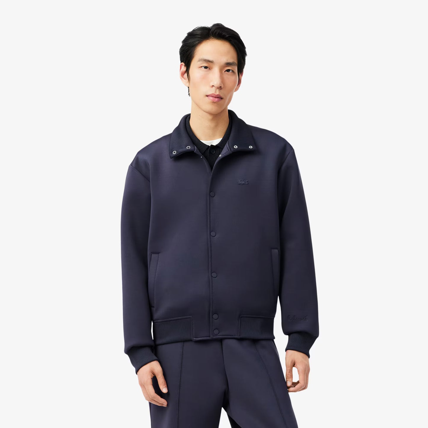 High Neck Embroidered Signature Jacket