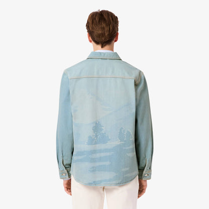 Landscape Motif Denim Overshirt