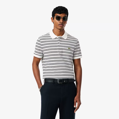 Classic Fit Striped Petit Pique Polo Shirt
