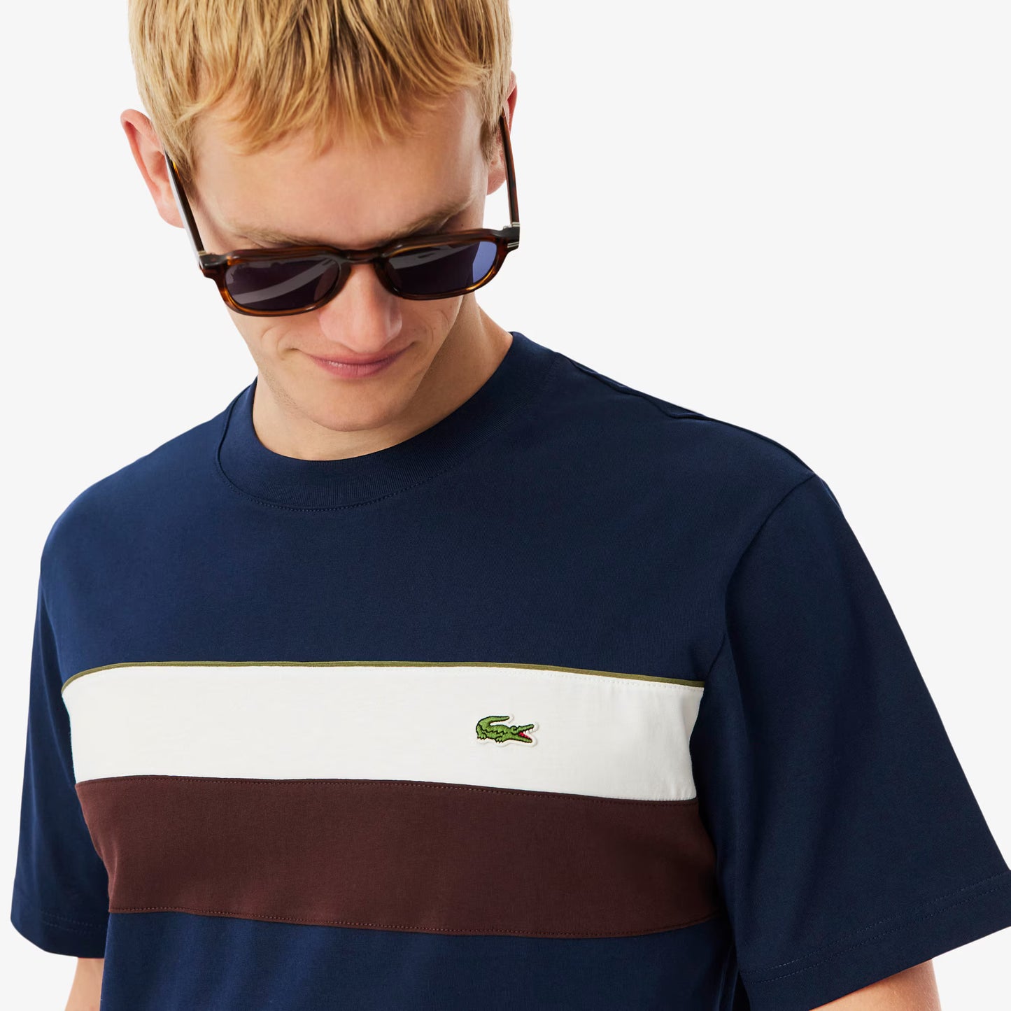 Jersey-T-Shirt mit Farbblock