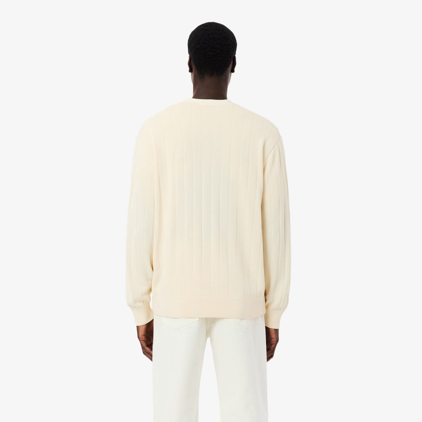Rib Knit Cotton Blend Cardigan