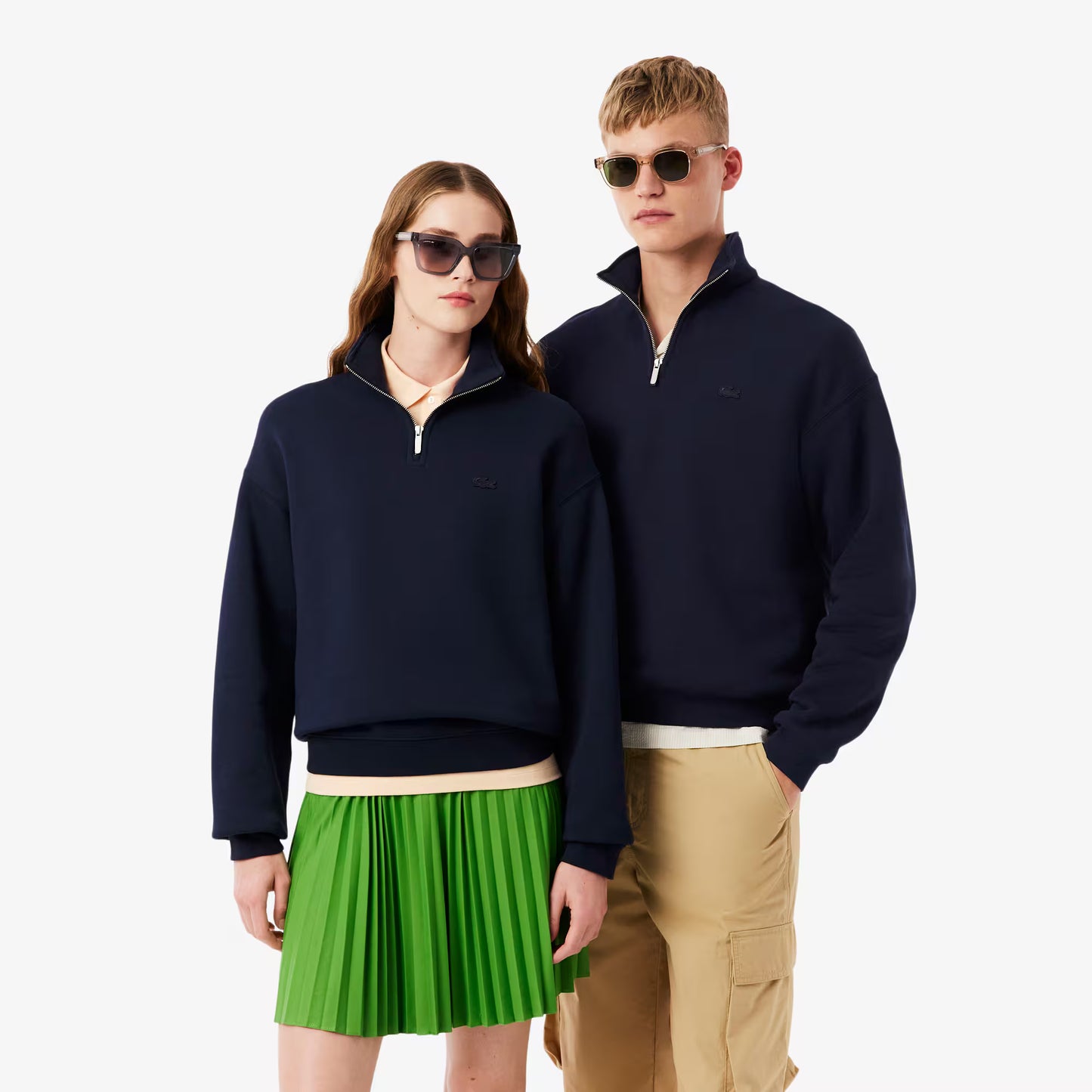 Schweres Fleece-Sweatshirt mit Reißverschlusskragen