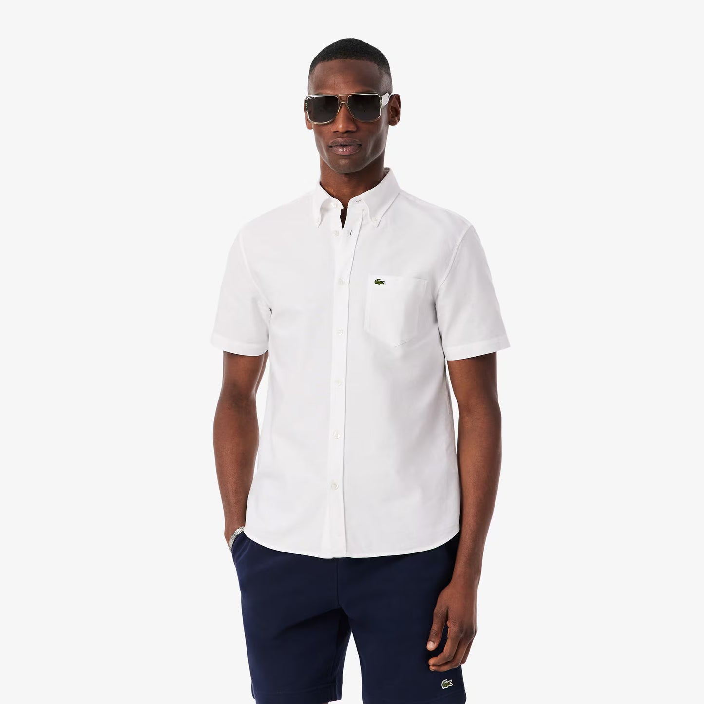 Chemise Oxford à manches courtes coupe droite