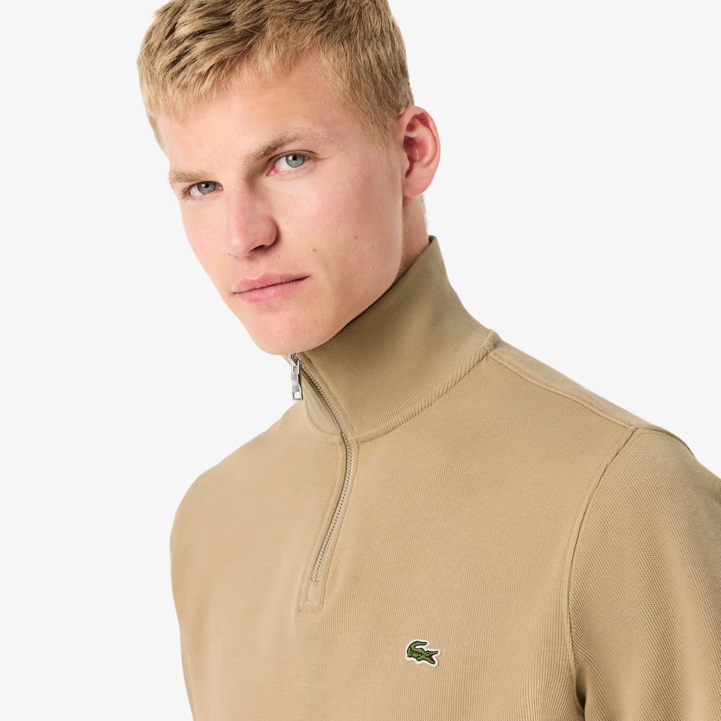 Zip-Up High Neck Interlock Sweatshirt 2
