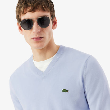 Monochrome Cotton V-neck Sweater