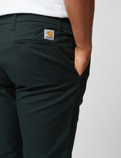 Pantalon Chino Sid (coupe slim) - Vert Cèdre Foncé