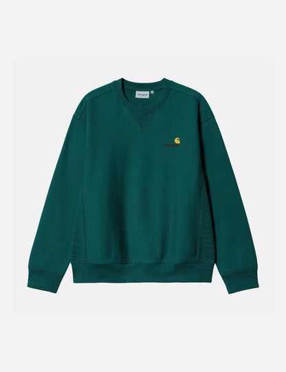 Sweat-shirt American Script - Vert botanique