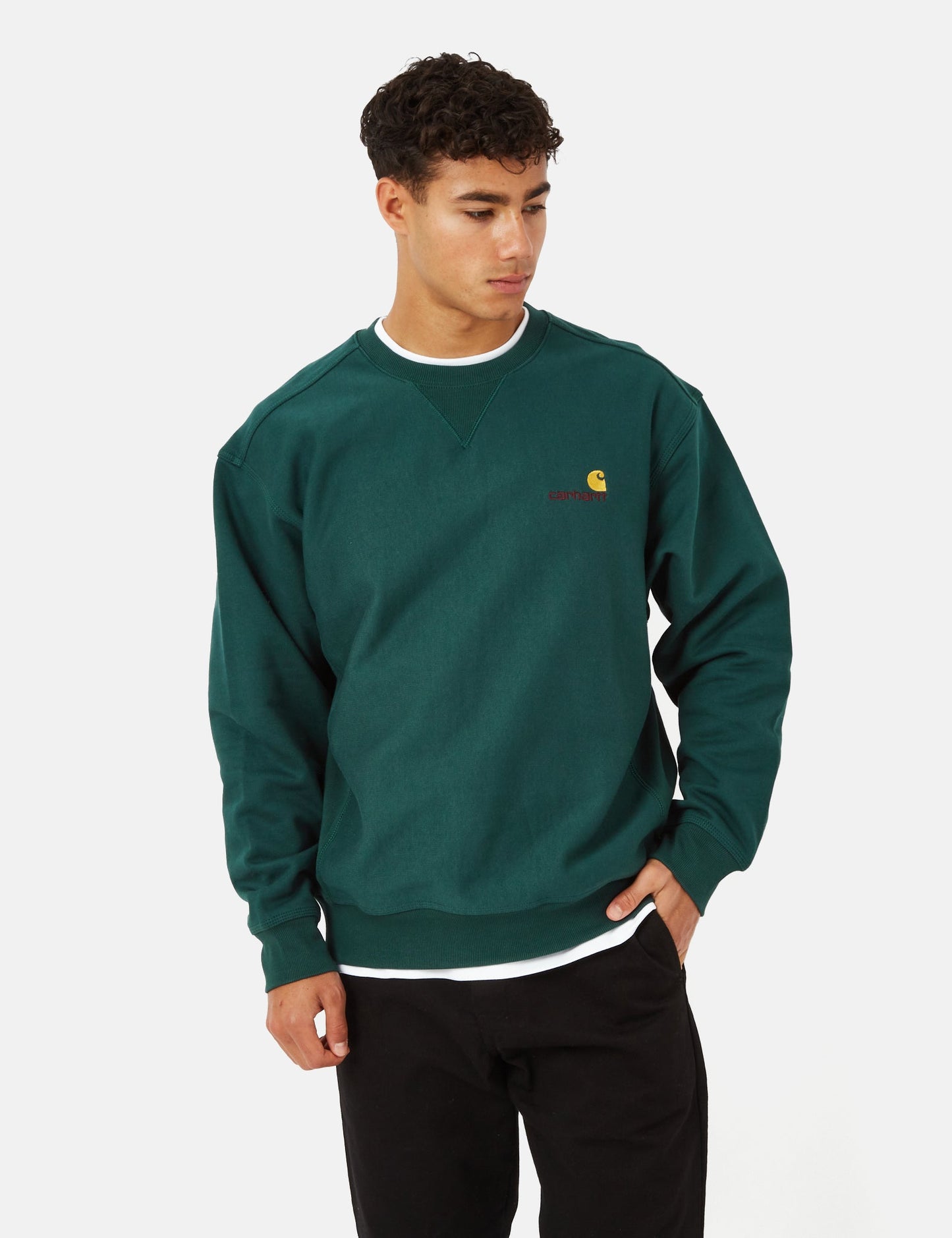 Sweat-shirt American Script - Vert botanique