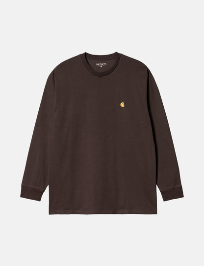 Chase Langarm-T-Shirt - Dunkelumberbraun