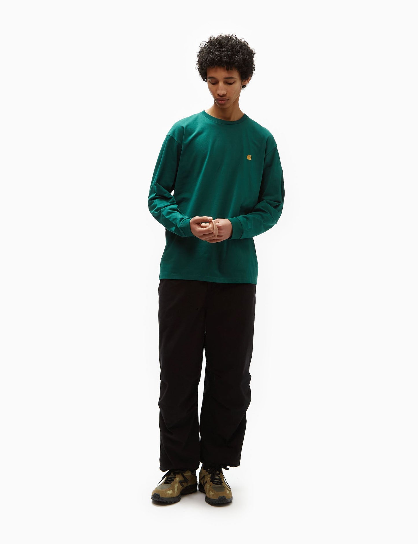 T-Shirt Manches Longues Chase (ample) - Vert Cerfeuil