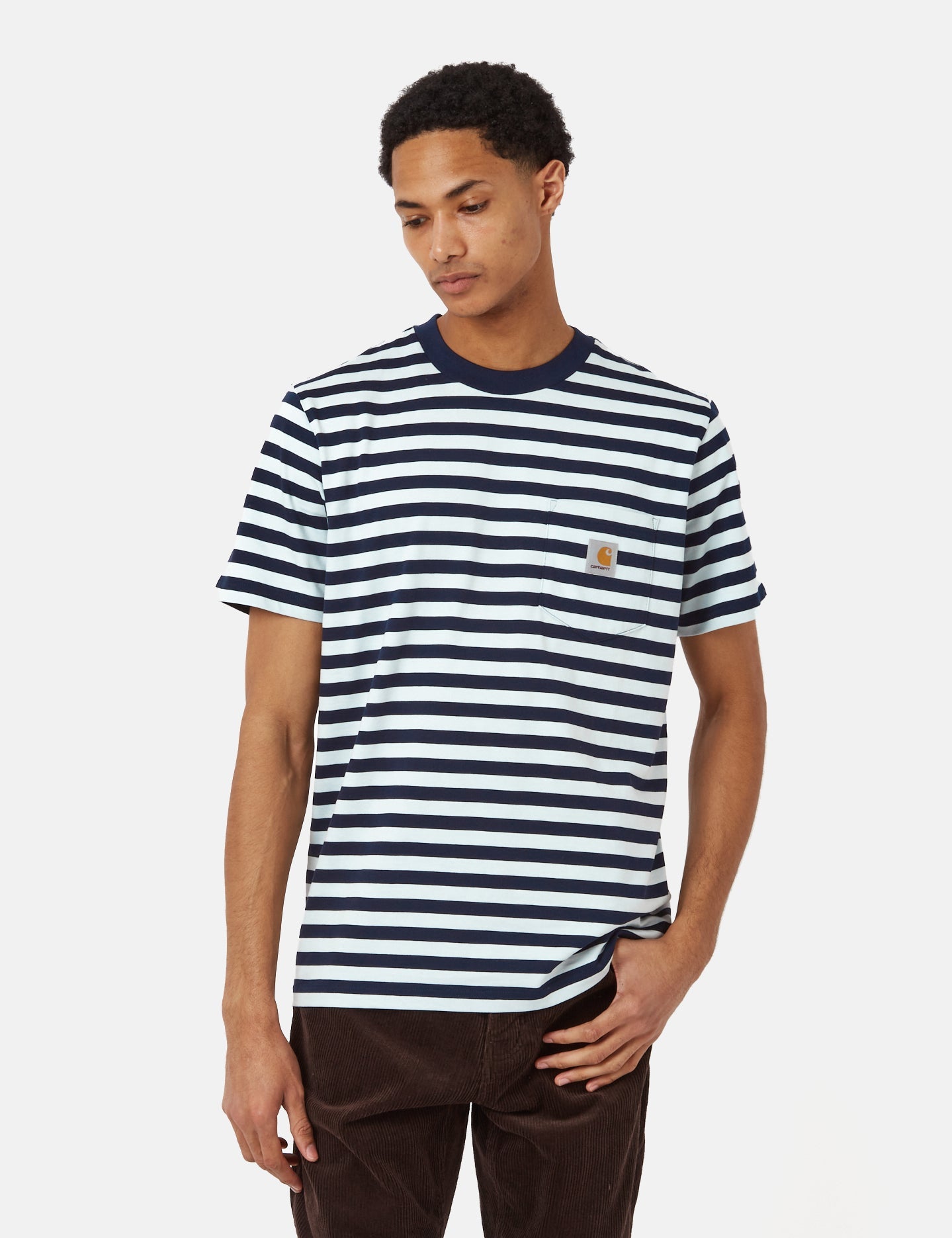 T-shirt Scotty à poche rayée (coupe classique) - Bleu Atome/Bleu Icare