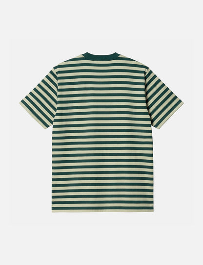 T-Shirt Scotty Stripe Pocket (Regular) – Botanic Green/Agave Green
