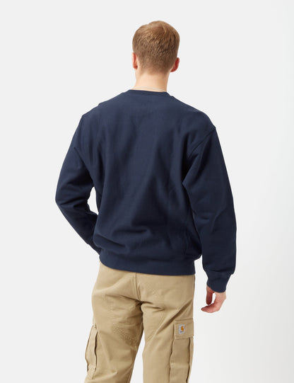 American Script Sweatshirt - Enzianblau