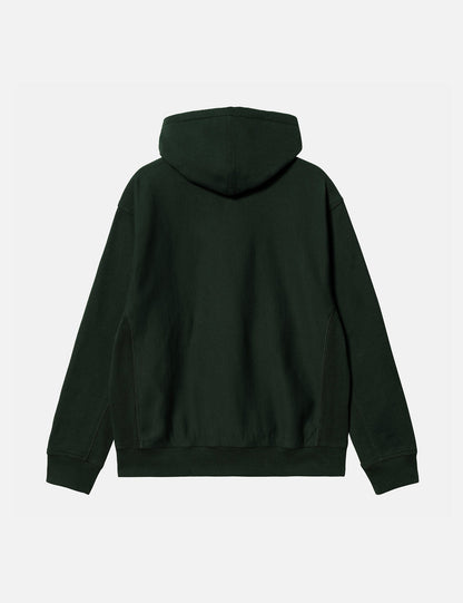 Sweat à capuche American Script – Vert cèdre foncé