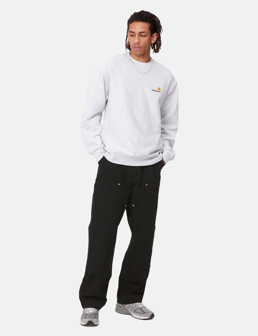 Double Knee Pant (Relaxed/Gerade geschnitten) - Schwarz