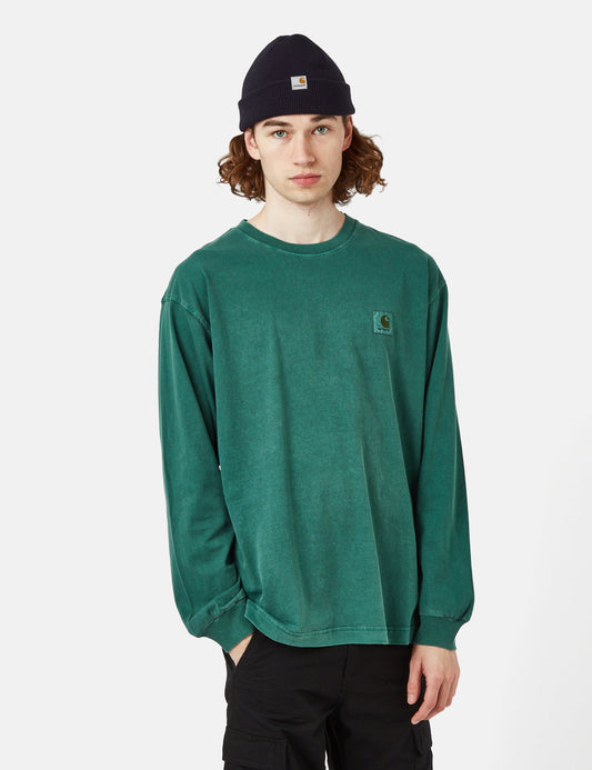 T-shirt Nelson à manches longues (coupe ample) - Vert Botanique