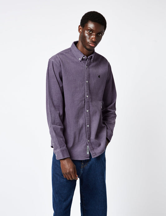 Madison Hemd (Feincord) - Glassy Purple
