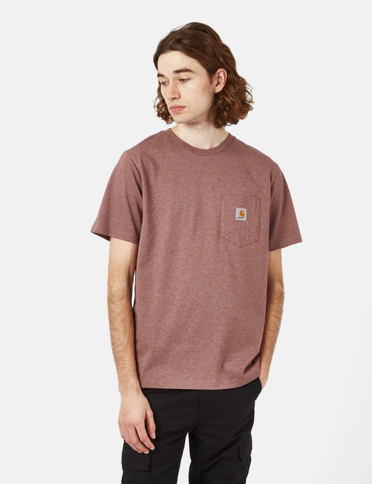 T-shirt à poche (Standard) - Rouge chiné Lupinus
