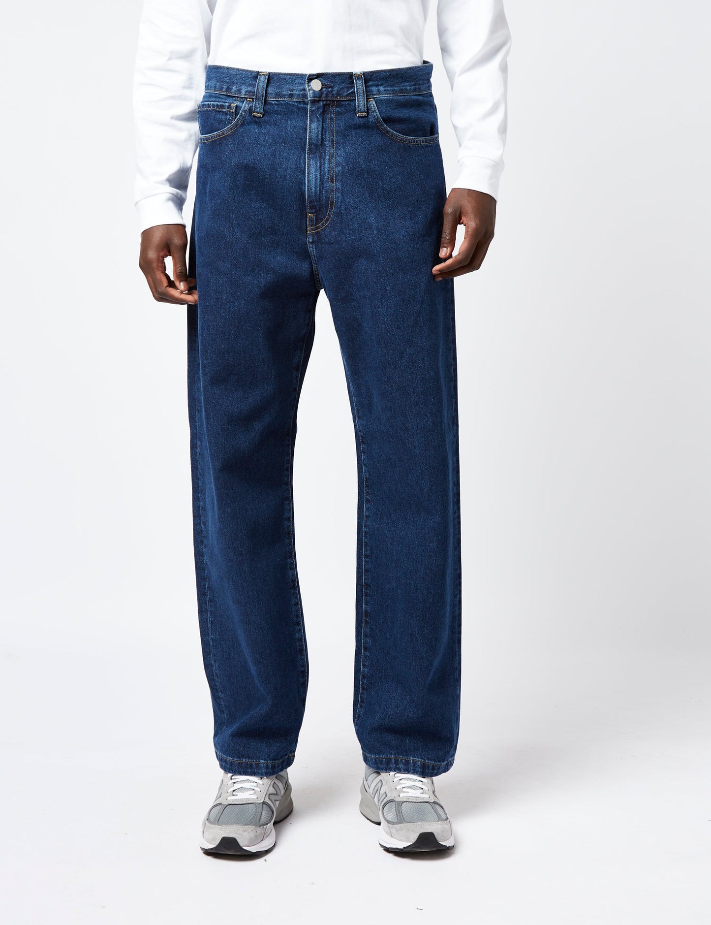 Pantalon Landon (coupe ample fuselée) - Bleu délavé